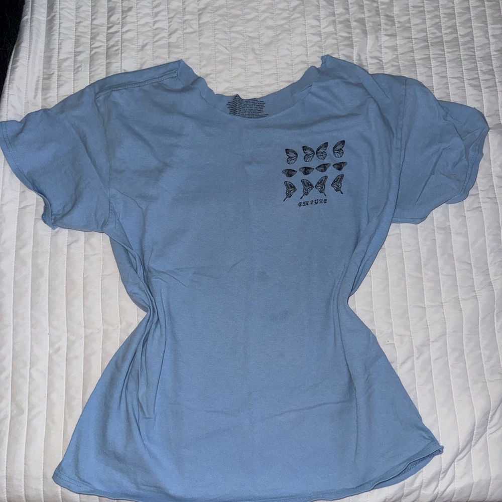 PacSun Light Blue Butterfly Graphic Tee